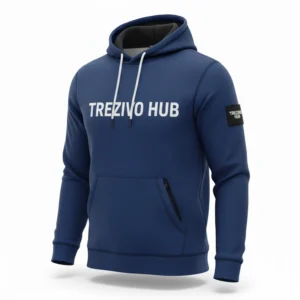 Trezivo Hub Text Blue Hoodie | Custom Wholesale Hoodie for Brands