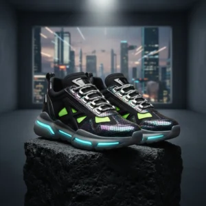The "Cyber-Luxe" Neon Prism Category: High-End Streetwear / Fashion Lifestyle