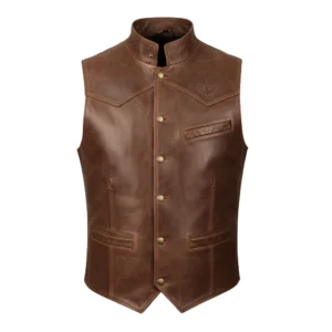 Premium Men’s Western Leather Vest – American Heritage & European Craftsmanship