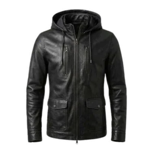 Custom Leather Hooded Jacket — OEM & Private Label