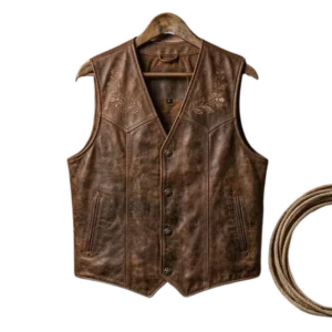 Custom Western Leather Vest — OEM & Private Label